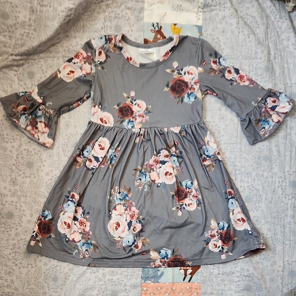 Honeydew Intimates Gray Floral Kids Dress